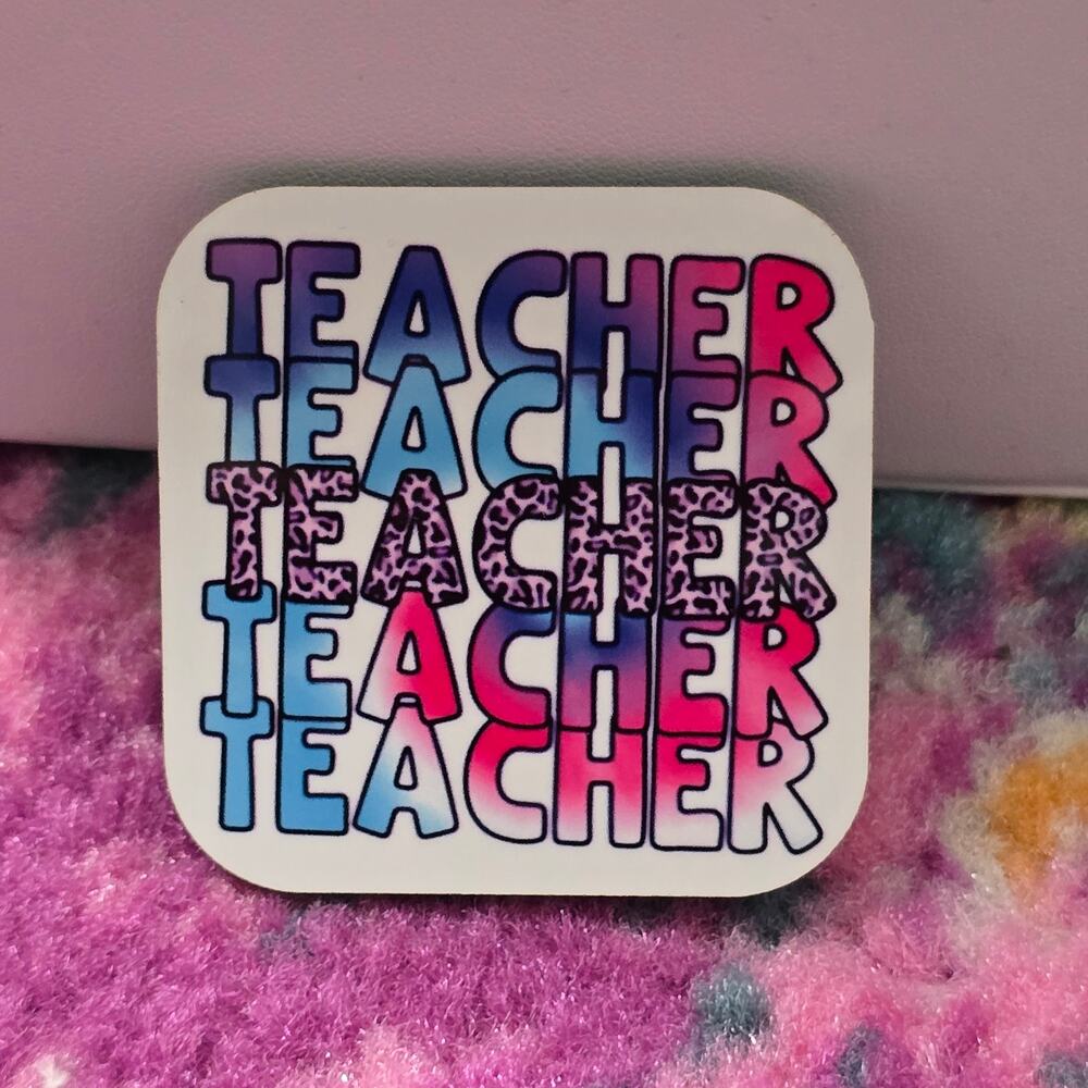 Teacher Blue‎ Handmade Square Refrigerator Magnet